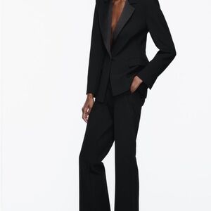 Zara complete satin trimmed suit. Never worn. Perfect condition